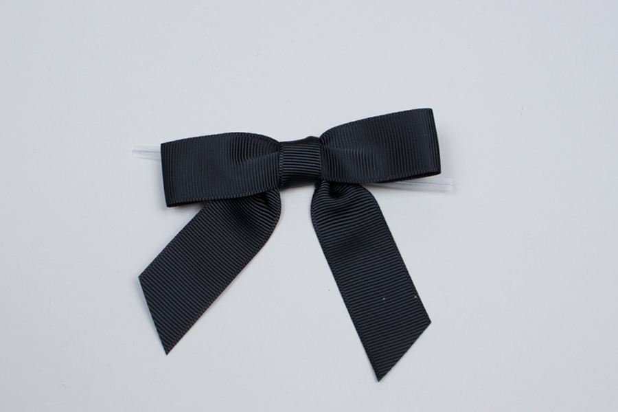 3” x 2” Pre-Tied Bow – Self-Adhesive 7/8” Black Ribbon For 6” x 6”