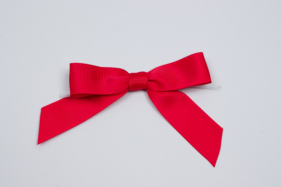 3 Red Velvet Pre-Tied Gift Bows with Twist Ties, 12 Pack