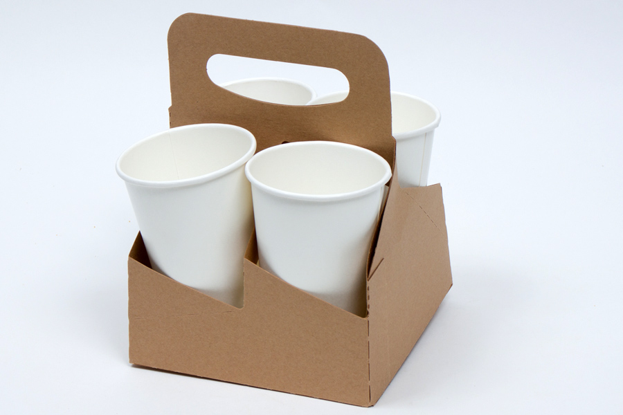 6-7/16 x 6-7/16 x 8-3/8 NATURAL KRAFT 4 DRINK CUP CARRIER – 16OZ