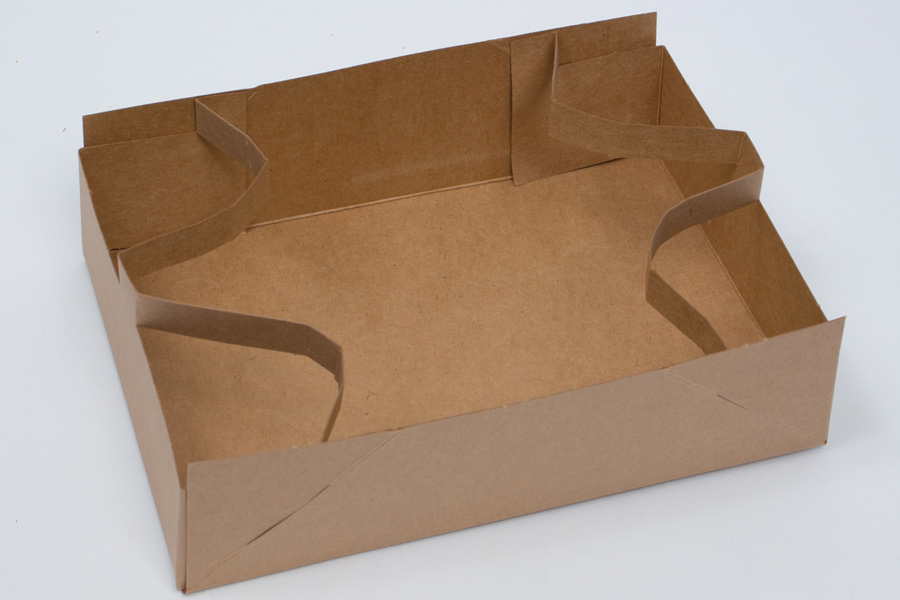 10-7/8 x 6-5/8 x 2-5/8 NATURAL KRAFT FOOD AND BEVERAGE TRAY – 4 CUP
