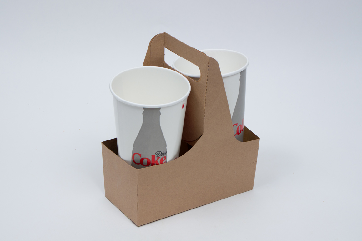 7-1/2 x 3-5/8 x 9 NATURAL KRAFT 2 DRINK CUP CARRIER – 32OZ JUMBO