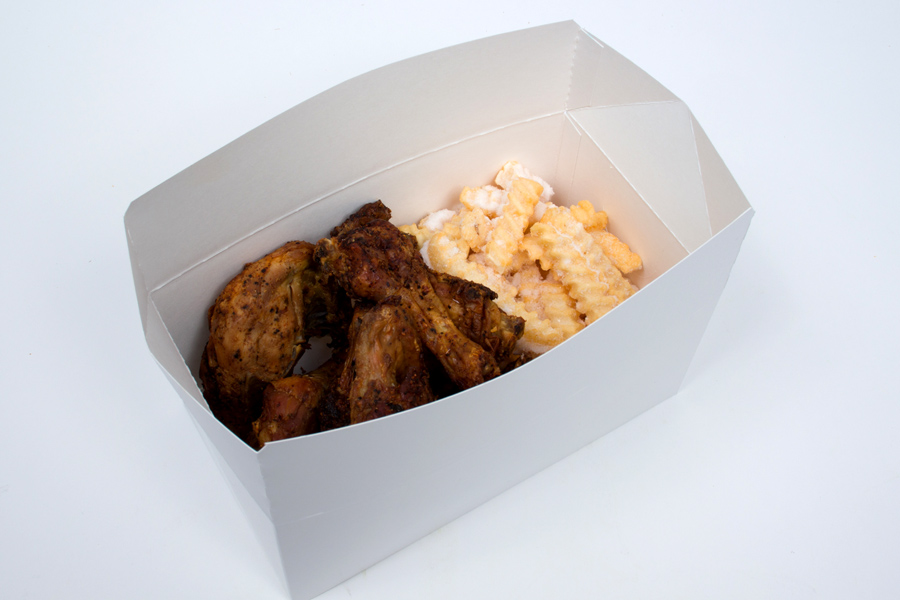 9 x 5 x 4 WHITE FAST TOP CARRY OUT BOX