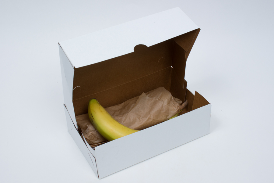 9 x 5-1/2 x 2-3/4 WHITE SNAK-PAK FOOD TAKEOUT BOX