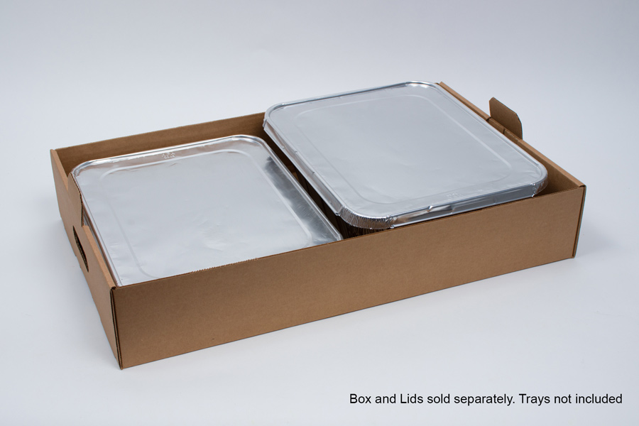 22 x 13-1/2 x 4 NATURAL KRAFT HANDLED CATERING TRAY - FULL SHEET