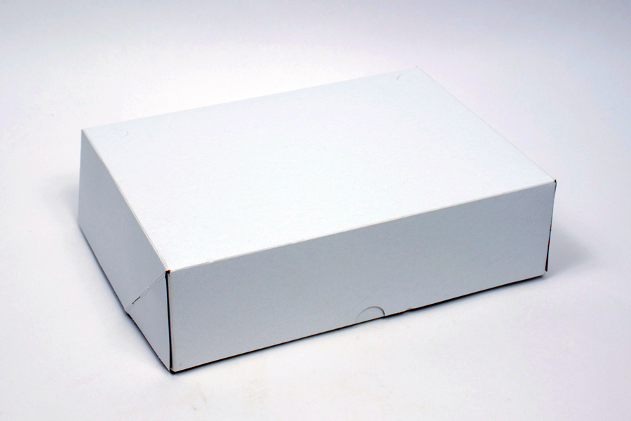 12-1/2 x 9-3/8 x 3-1/2 WHITE SNAK-PAK FOOD TAKEOUT BOX