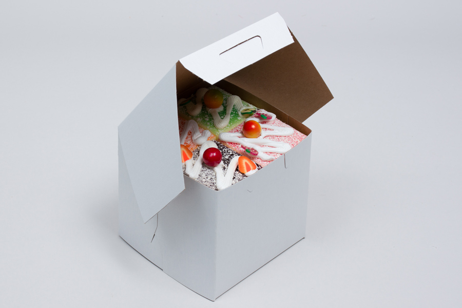 4 x 4 x 4 WHITE ONE-PIECE BAKERY BOXES