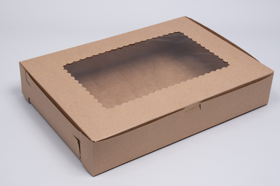 14 x 10 x 2-1/2 KRAFT CUPCAKE BOXES WITH WINDOWS