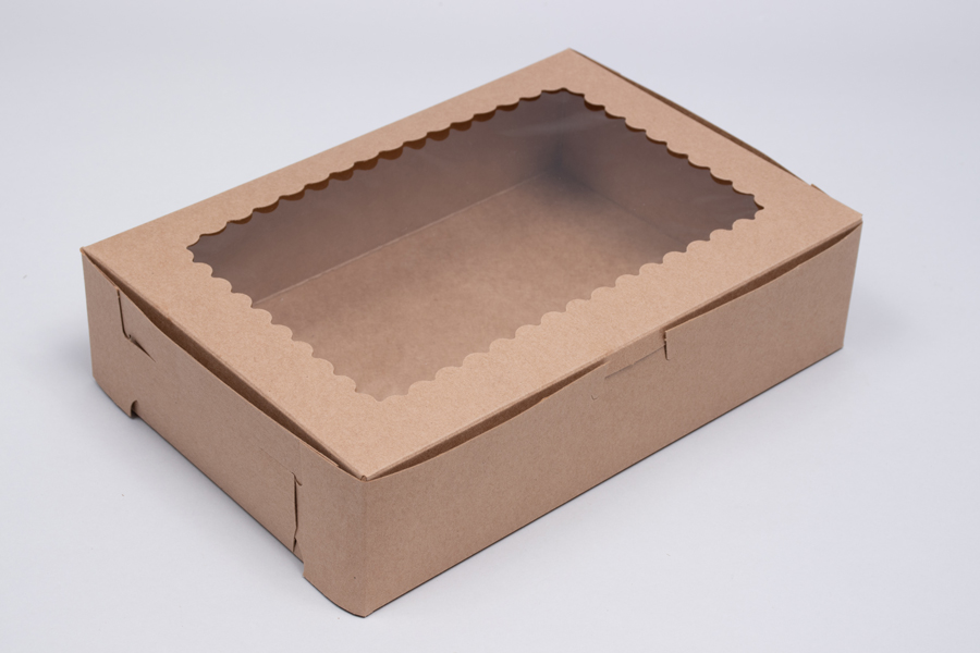 10 x 7 x 2-1/2 KRAFT CUPCAKE BOXES WITH WINDOWS