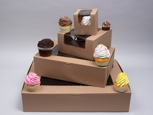 Kraft Window Box - Single Cupcake - 3 x 3 x 3 [WKRG345]