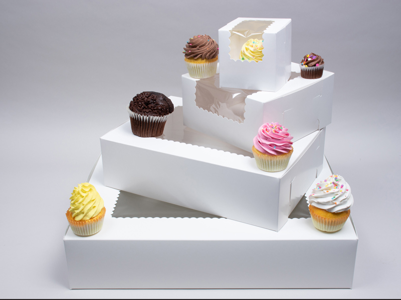 Window Cupcake Boxes - White