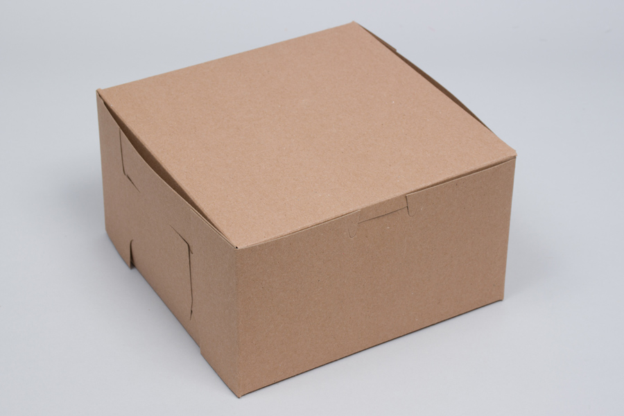 7 x 7 x 4 NATURAL KRAFT ONE-PIECE BAKERY BOXES