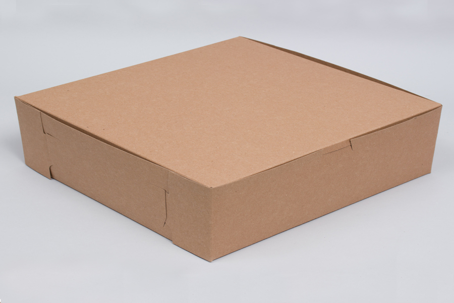 10 x 10 x 2.5  NATURAL KRAFT ONE-PIECE BAKERY BOXES