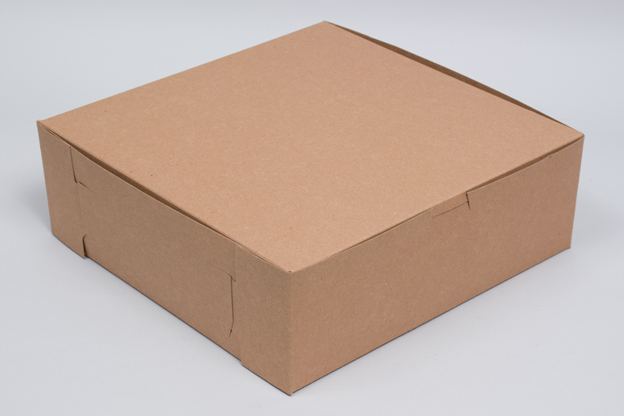 10 x 10 x 3 NATURAL KRAFT ONE-PIECE BAKERY BOXES