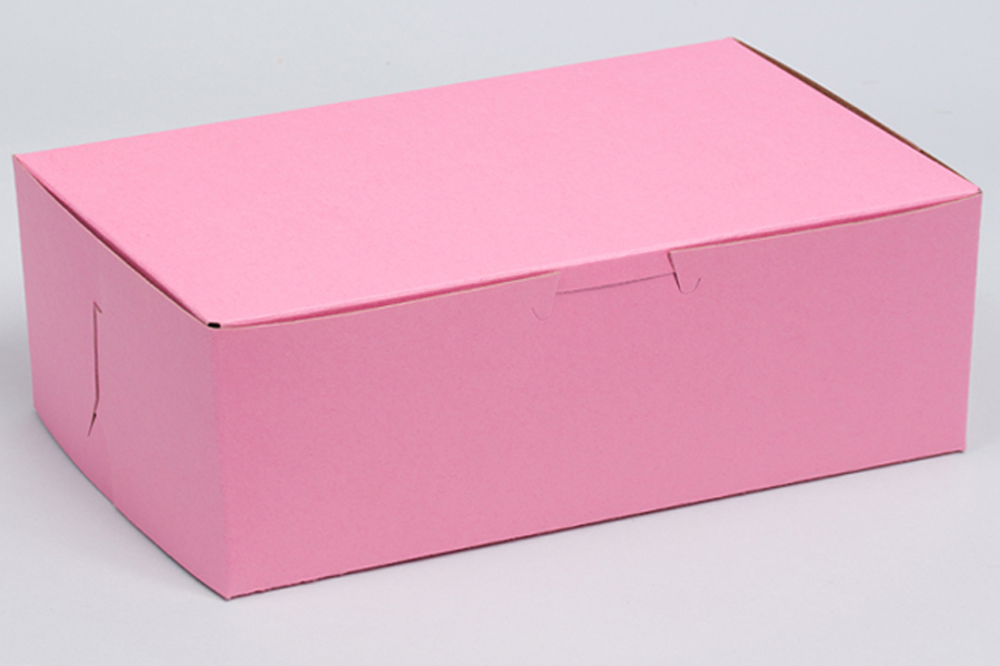 8 x 5-1/2 x 3 STRAWBERRY PINK ONE-PIECE BAKERY BOXES