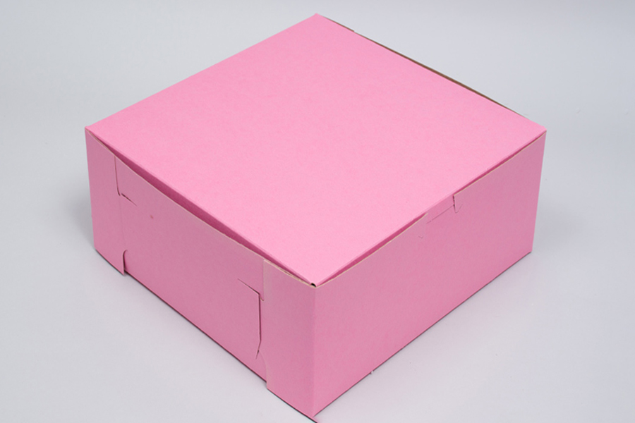 8 x 8 x 5 STRAWBERRY PINK ONE-PIECE BAKERY BOXES