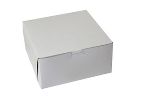 8 x 8 x 3 WHITE ONE-PIECE BAKERY BOXES