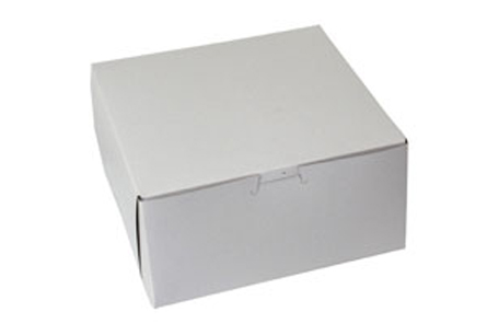 8 x 8 x 4 WHITE ONE-PIECE BAKERY BOXES