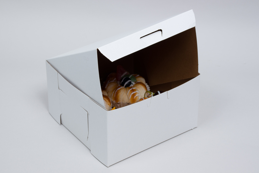 7 x 7 x 4 WHITE ONE-PIECE BAKERY BOXES