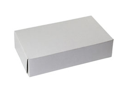 10 x 6 x 2-1/2 WHITE ONE-PIECE BAKERY BOXES