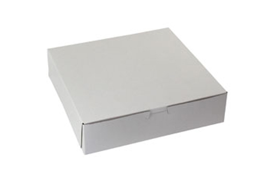 10 x 10 x 2-1/2 WHITE ONE-PIECE BAKERY BOXES