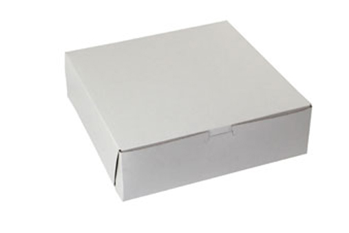 10 x 10 x 3 WHITE ONE-PIECE BAKERY BOXES