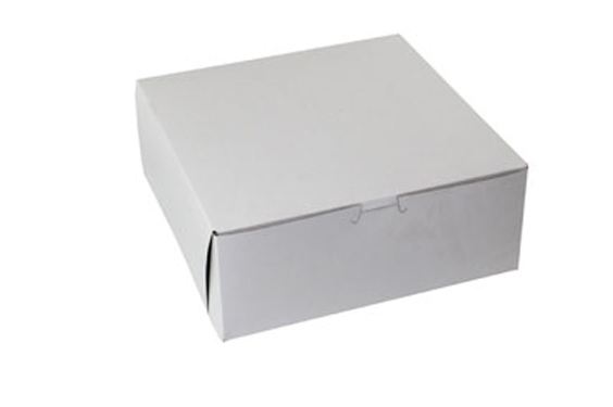 10 x 10 x 4 WHITE ONE-PIECE BAKERY BOXES