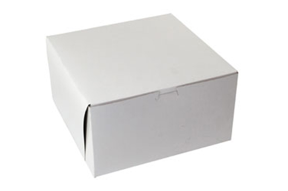 10 x 10 x 5 WHITE ONE-PIECE BAKERY BOXES
