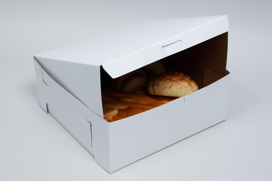 10 x 10 x 4 WHITE ONE-PIECE BAKERY BOXES