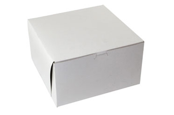 10 x 10 x 6 WHITE ONE-PIECE BAKERY BOXES