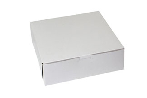 9 x 9 x 3 WHITE ONE-PIECE BAKERY BOXES