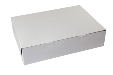 18 x 13 x 3 WHITE ONE-PIECE BAKERY BOXES