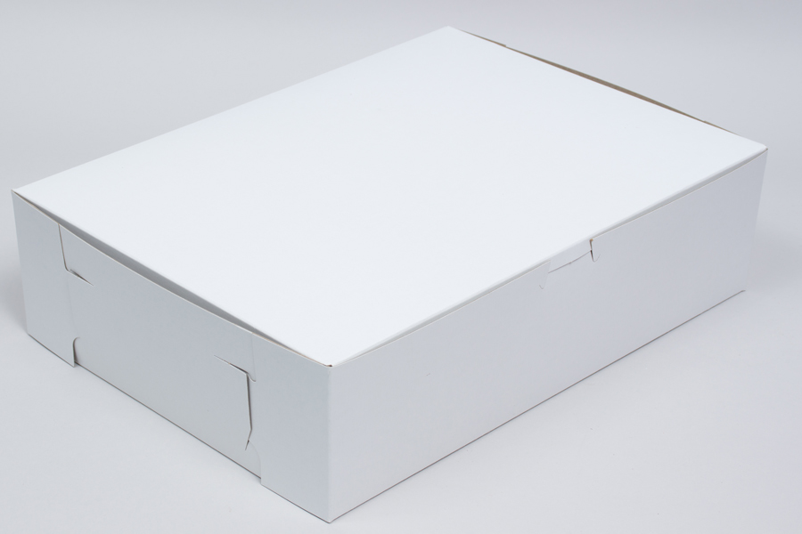 19 x 13 x 3 WHITE ONE-PIECE BAKERY BOXES