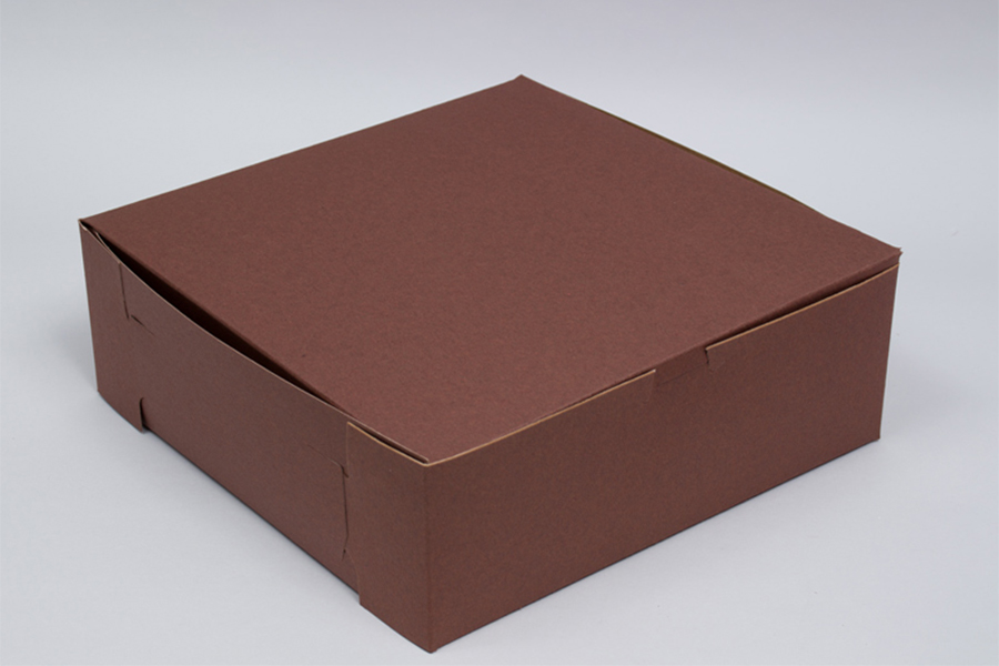 8 x 8 x 3 CHOCOLATE ONE-PIECE BAKERY BOXES