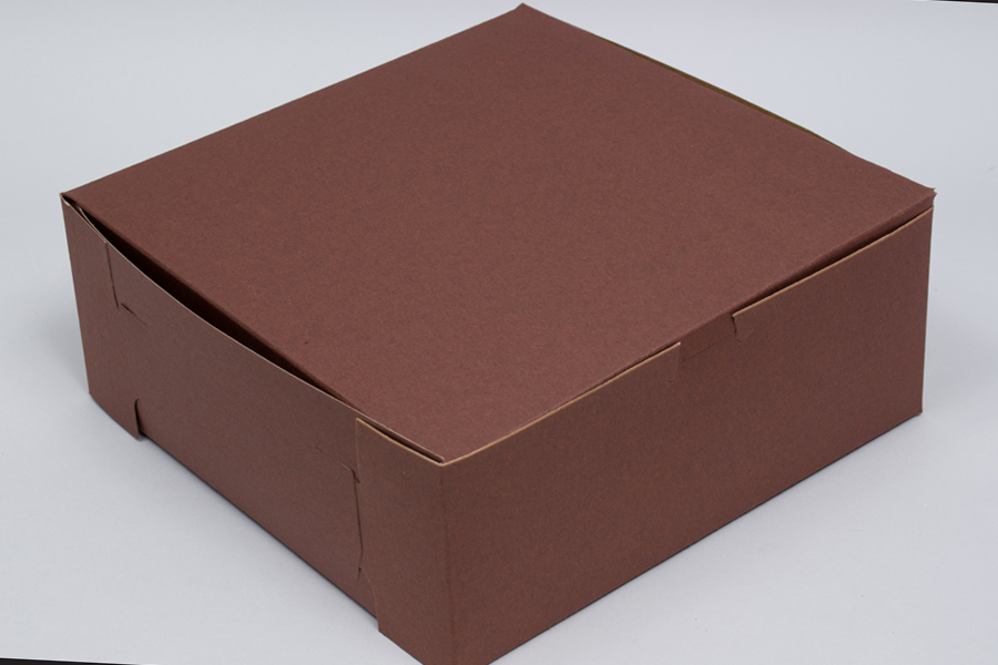 9 x 9 x 4 CHOCOLATE ONE-PIECE BAKERY BOXES