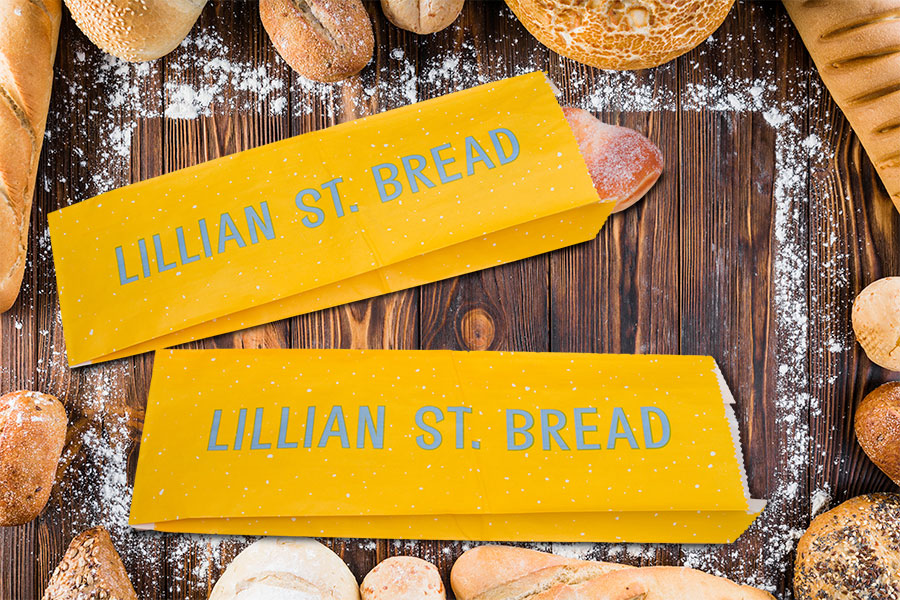 Custom Printed Paper Bread Bags - Lillian Street Bakery