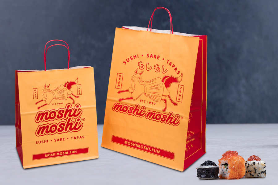 Custom Printed Paper Takeout bag - Moshi Moshi
