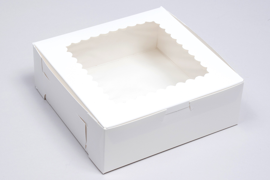 7 x 7 x 2-1/2 WHITE CUPCAKE BOXES WITH WINDOWS