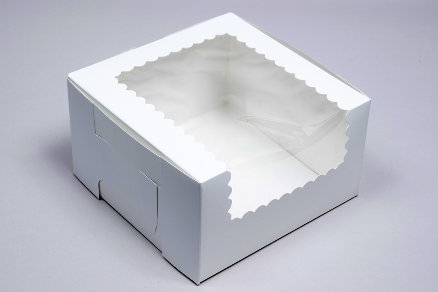 7 x 7 x 4 WHITE CUPCAKE BOXES WITH WINDOWS