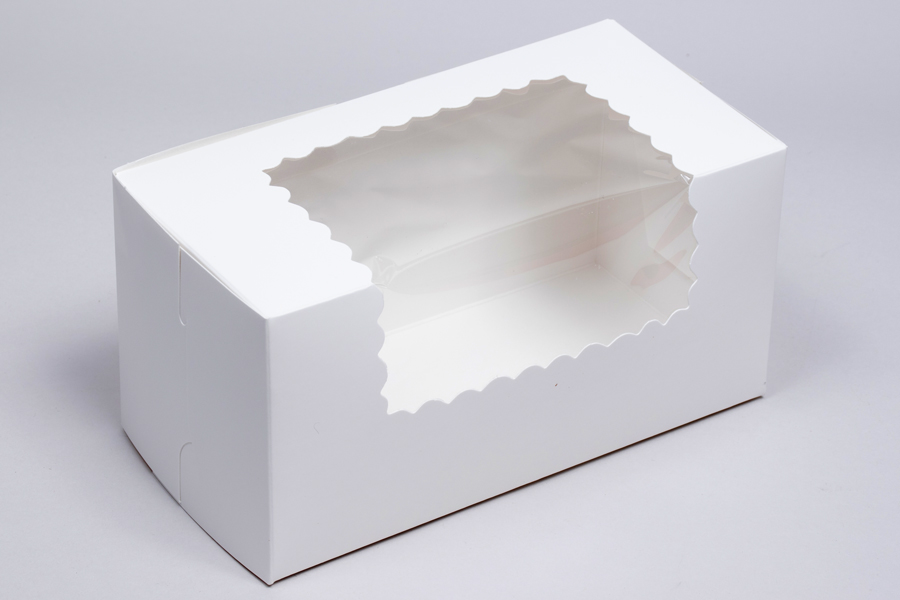 GIFTS CAKES 1 WHITE 8 x 4 INCH BOXES WITH WINDOW GARMENTS ETC 