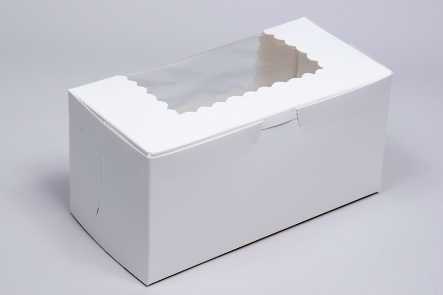8 x 4 x 4 WHITE CUPCAKE BOXES WITH WINDOWS