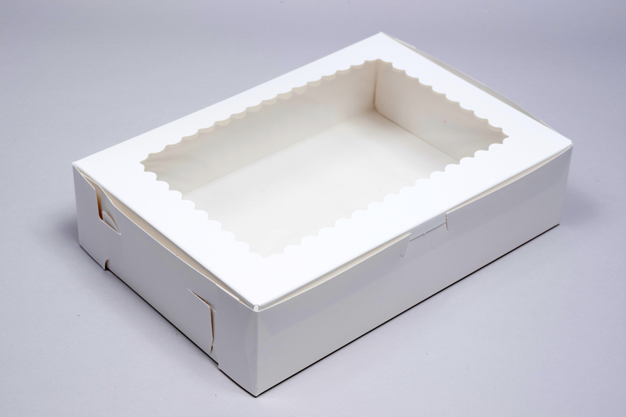 10 x 7 x 2-1/2 WHITE CUPCAKE BOXES WITH WINDOWS