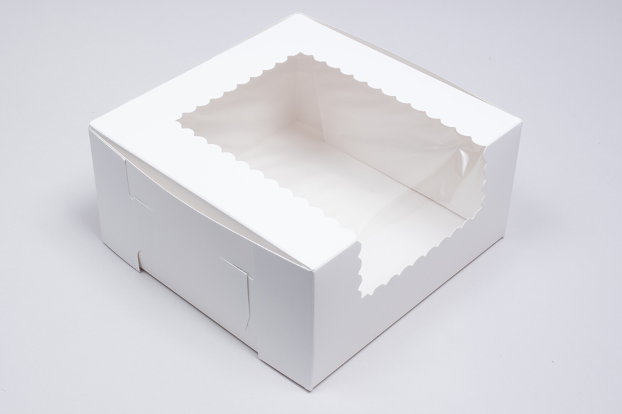 10 x 10 x 4 WHITE CUPCAKE BOXES WITH WINDOWS