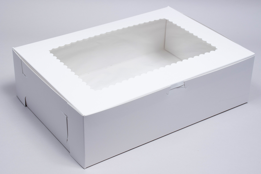 19 x 14 x 4 WHITE CUPCAKE BOXES WITH WINDOWS