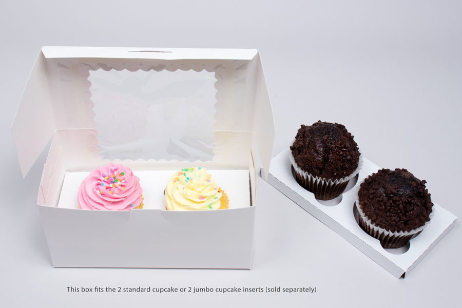 8 x 4 x 4 WHITE CUPCAKE BOXES WITH WINDOWS