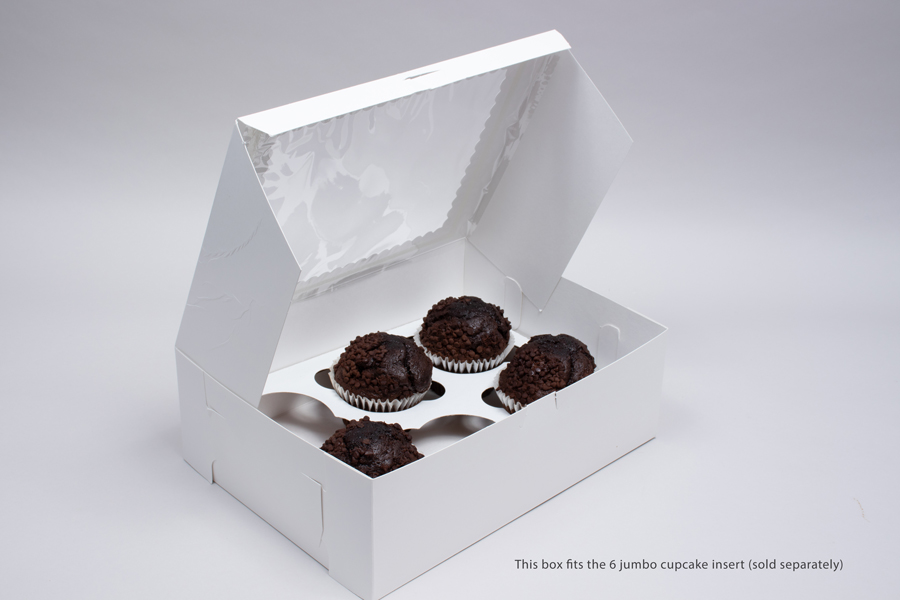 12 x 9 x 4 WHITE CUPCAKE BOXES WITH WINDOWS