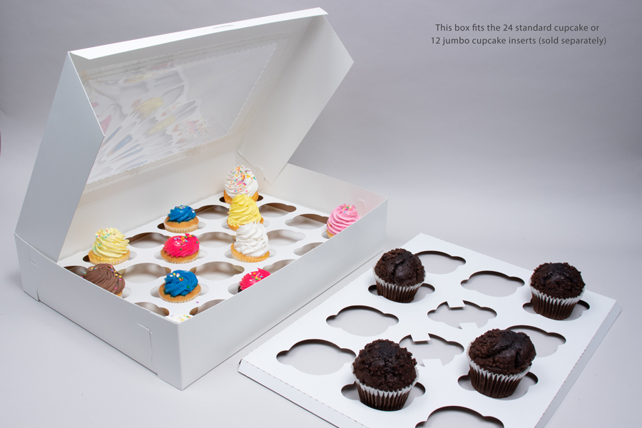 19 x 14 x 4 WHITE CUPCAKE BOXES WITH WINDOWS