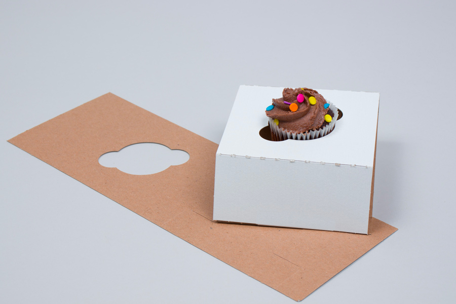 Kraft Window Box - Single Cupcake - 3 x 3 x 3 [WKRG345]