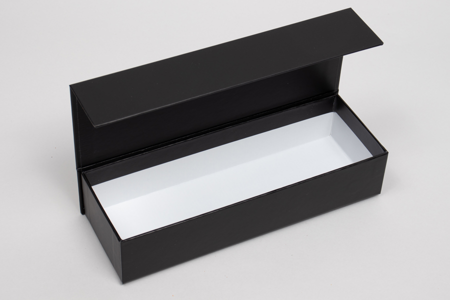 8” x 2-3/4” x 1-5/8” MATTE BLACK RIGID MAGNETIC LID GIFT BOXES