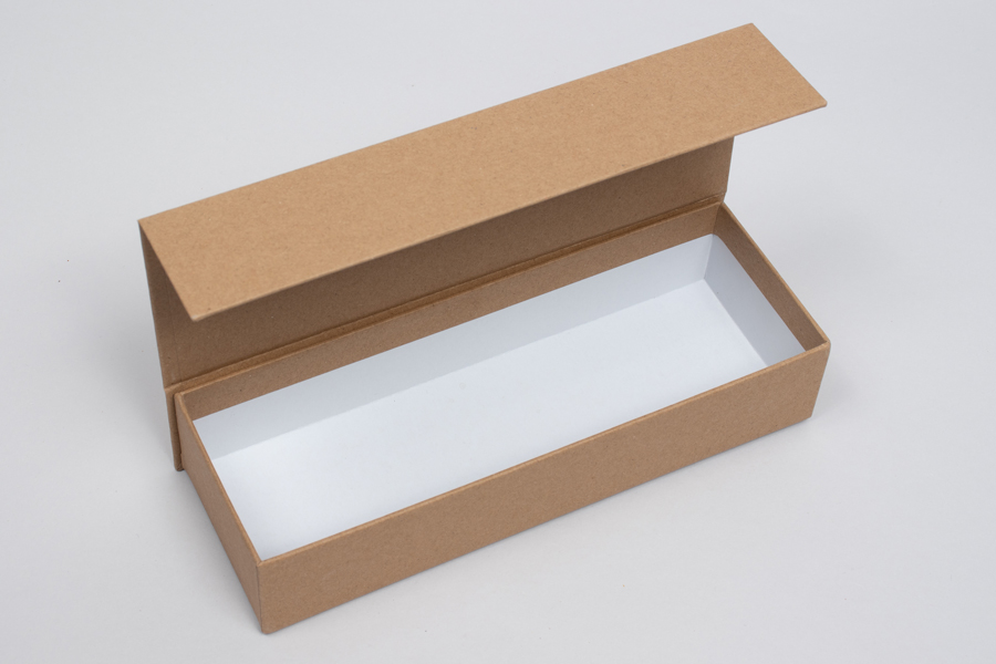 8” x 2-3/4” x 1-5/8” MATTE KRAFT RIGID MAGNETIC LID GIFT BOXES