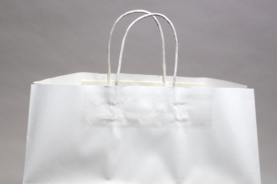 14 x 10 x 15-3/4 PREMIUM ECOPLUS™ WHITE KRAFT PAPER SHOPPING BAG